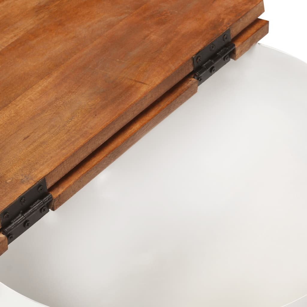 Salontafel 50x27 cm massief gerecycled hout wit is nu te koop bij PeponiXL, paradijselijk wonen!