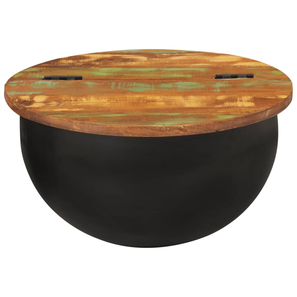 Salontafel 50x27 cm massief gerecycled hout zwart is nu te koop bij PeponiXL, paradijselijk wonen!