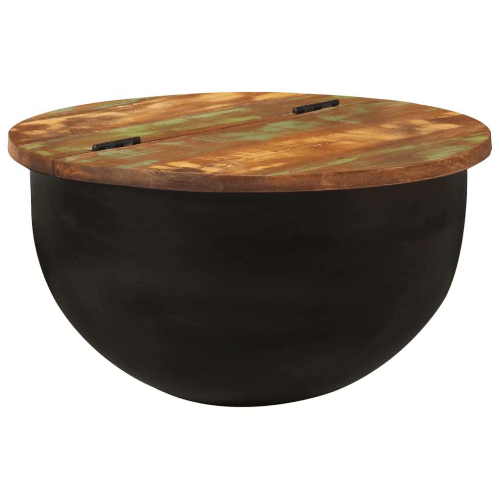 Salontafel 50x27 cm massief gerecycled hout zwart is nu te koop bij PeponiXL, paradijselijk wonen!