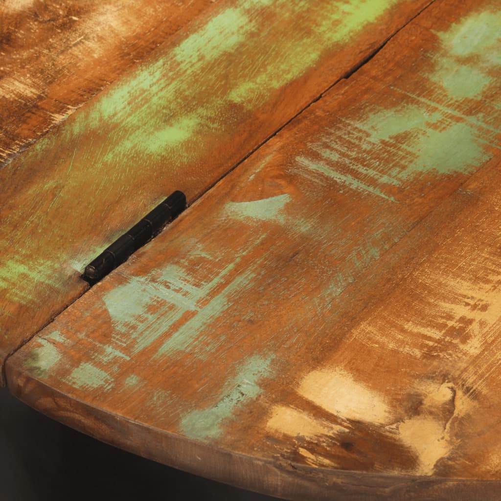Salontafel 50x27 cm massief gerecycled hout zwart is nu te koop bij PeponiXL, paradijselijk wonen!