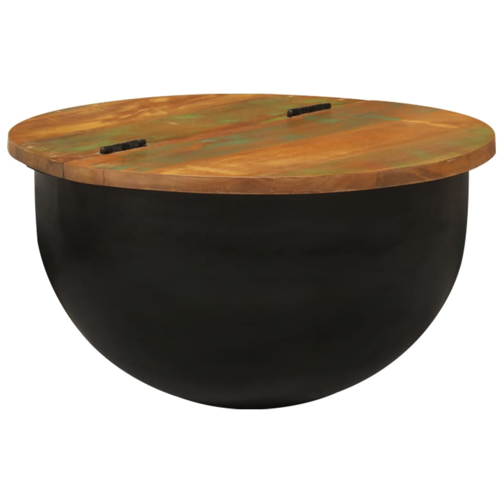 Salontafel 50x27 cm massief gerecycled hout zwart is nu te koop bij PeponiXL, paradijselijk wonen!