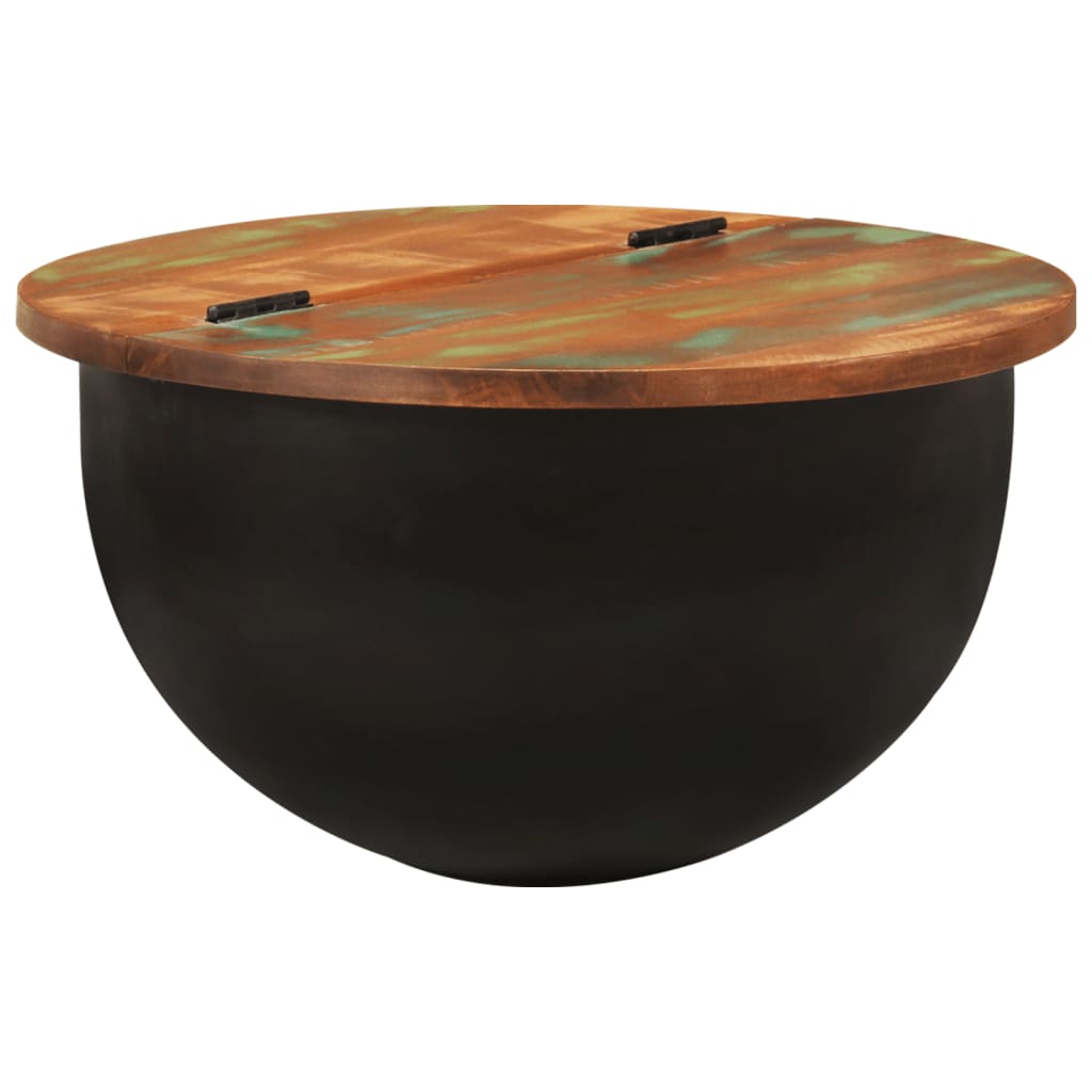 Salontafel 50x27 cm massief gerecycled hout zwart is nu te koop bij PeponiXL, paradijselijk wonen!