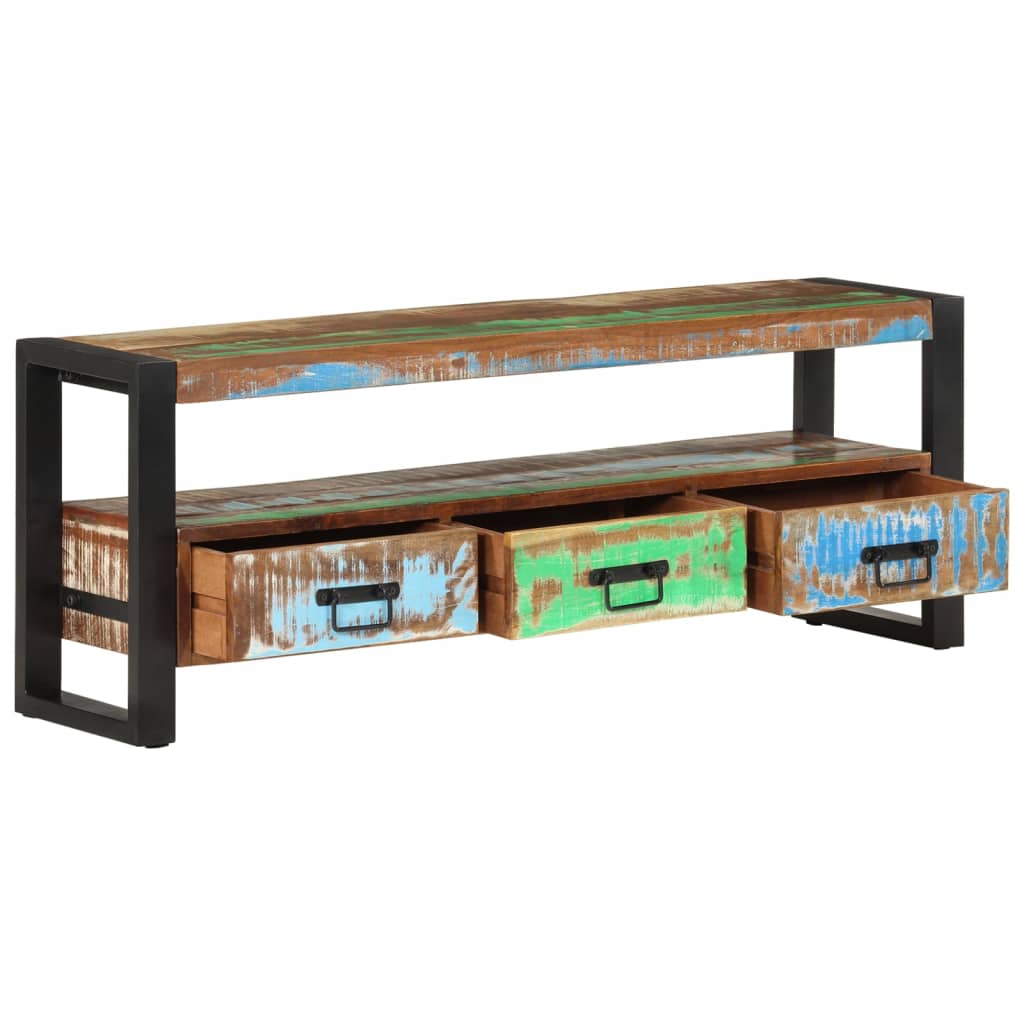 Tv-meubel 120x30x45 cm massief gerecycled hout is nu te koop bij PeponiXL, paradijselijk wonen!