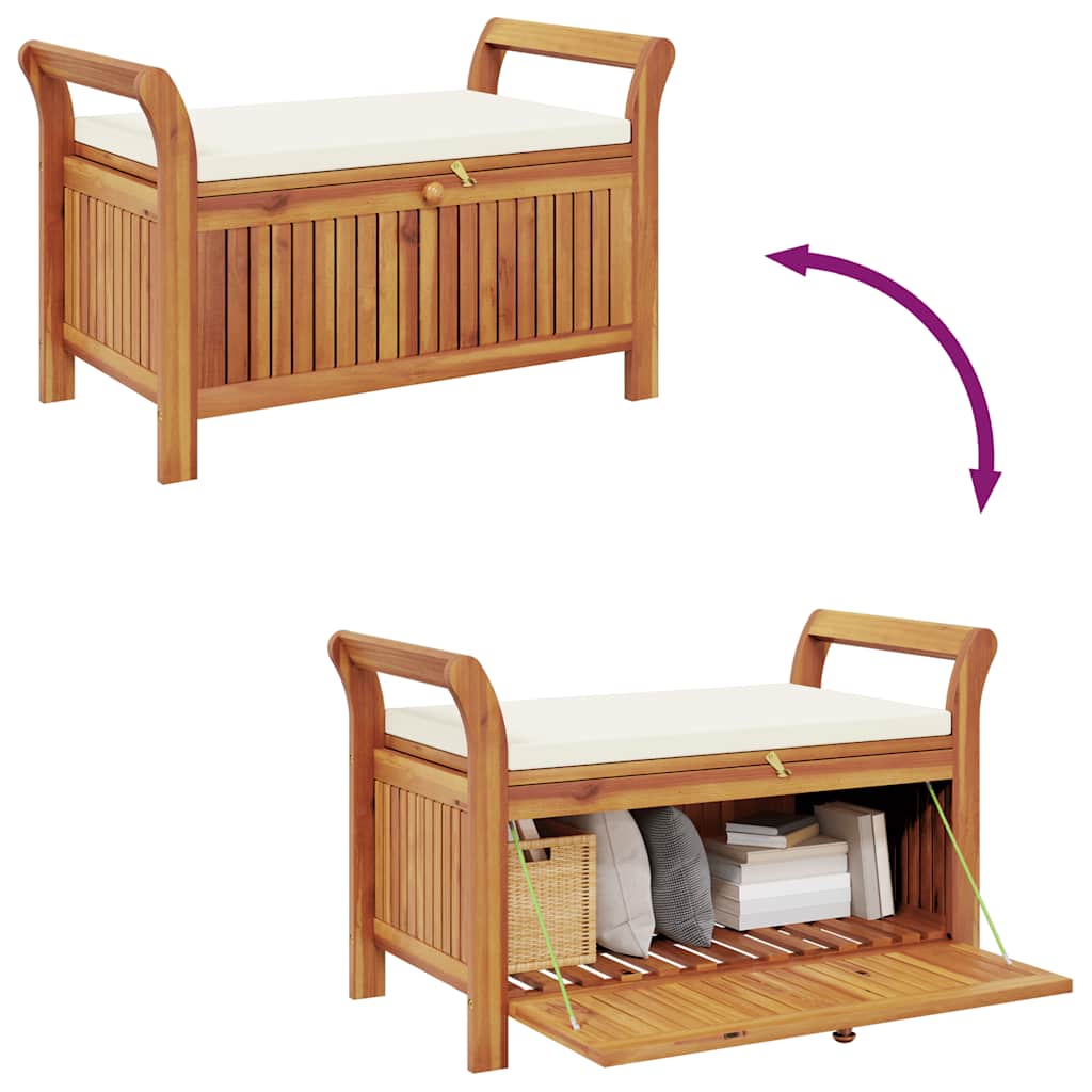 Tuinopbergbank met kussen 91 cm massief acaciahout is nu te koop bij PeponiXL, paradijselijk wonen!