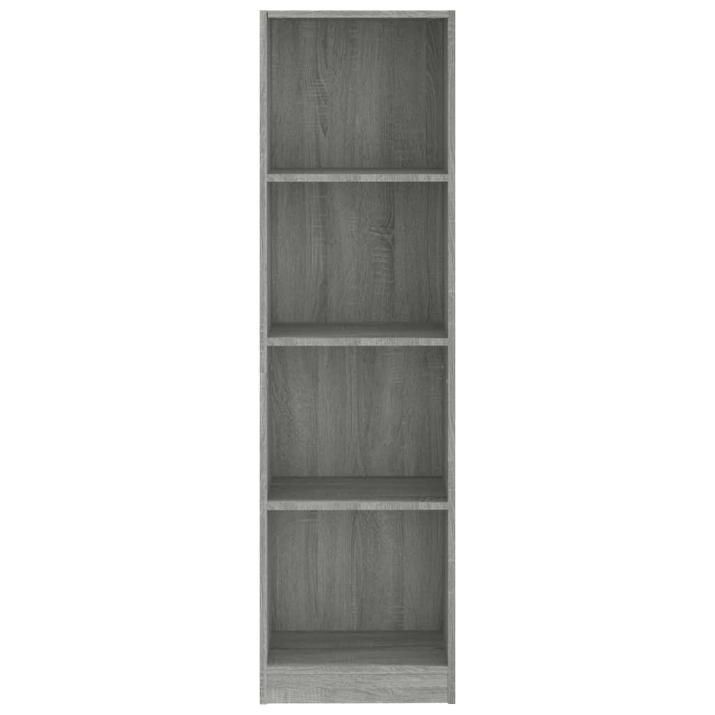 Boekenkast 4 schappen 40x24x143 cm bewerkt hout grijs sonoma is nu te koop bij PeponiXL, paradijselijk wonen!