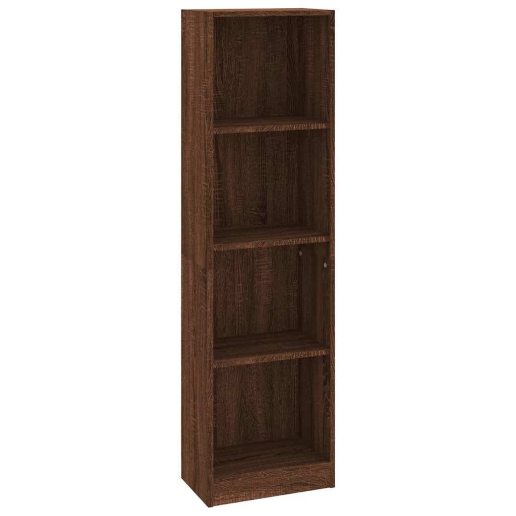 Boekenkast met 4 schappen 40x24x143 cm bewerkt hout bruineiken is nu te koop bij PeponiXL, paradijselijk wonen!
