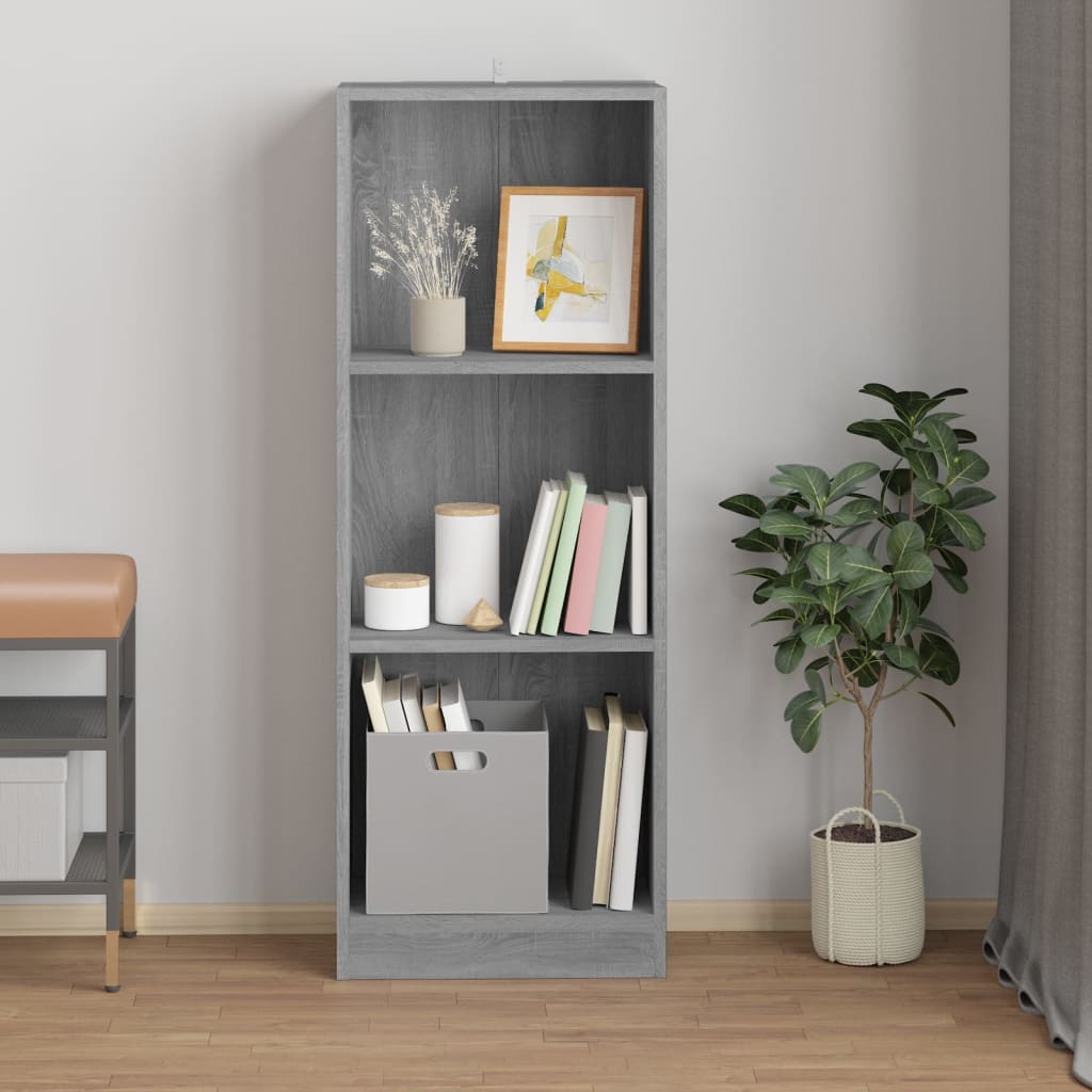 Boekenkast 40x24x109 cm bewerkt hout grijs sonoma eikenkleurig is nu te koop bij PeponiXL, paradijselijk wonen!