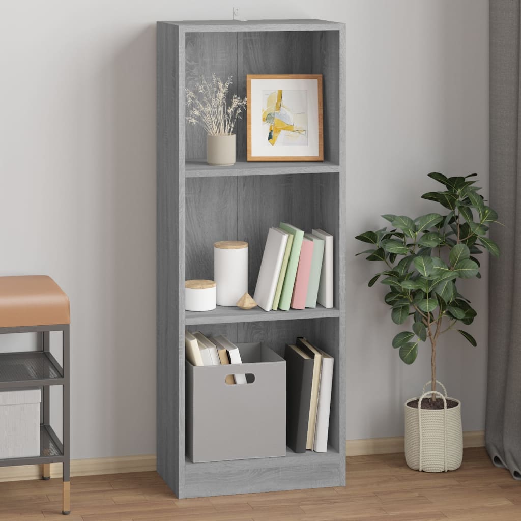 Boekenkast 40x24x109 cm bewerkt hout grijs sonoma eikenkleurig is nu te koop bij PeponiXL, paradijselijk wonen!