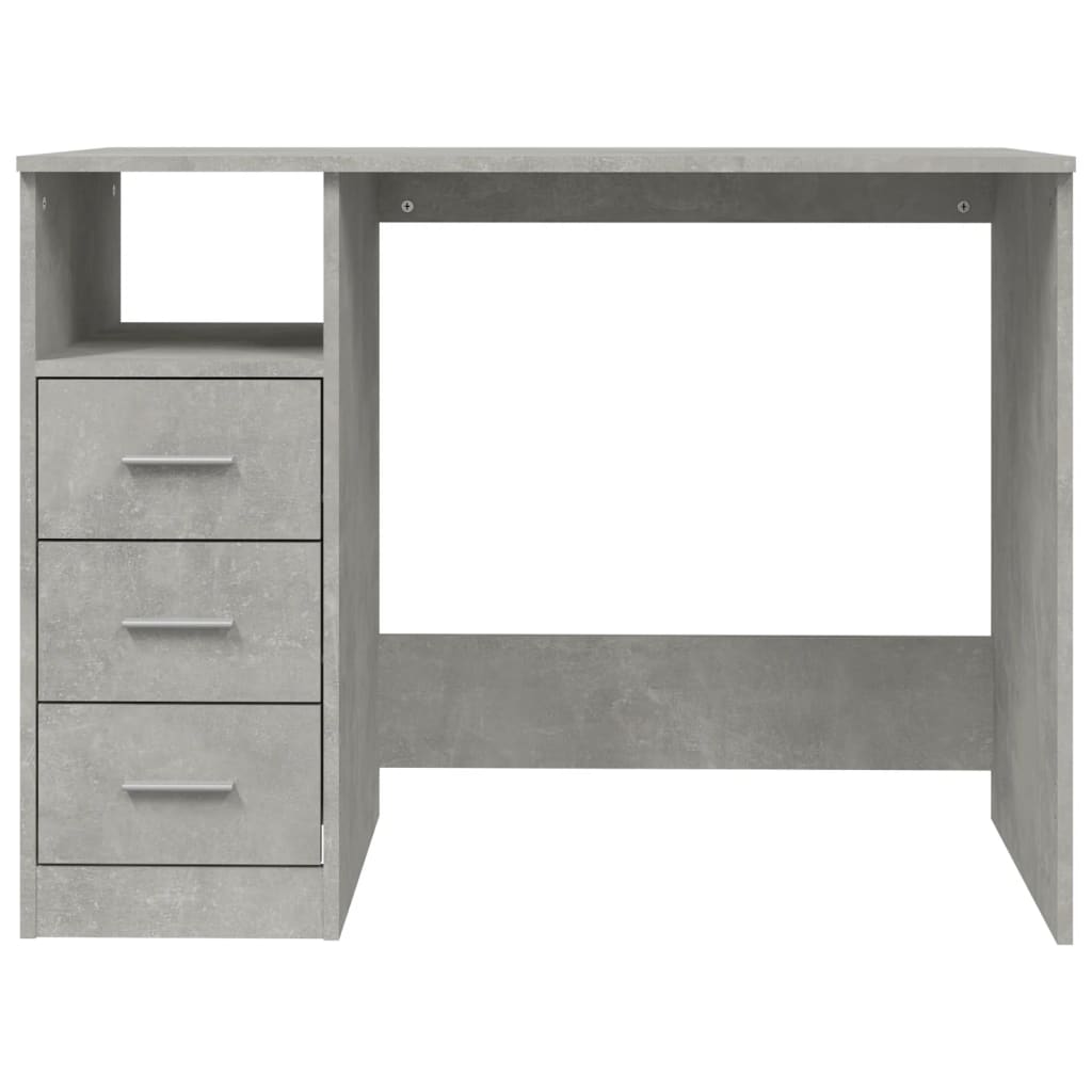 Bureau met lades 102x50x76 cm bewerkt hout betongrijs is nu te koop bij PeponiXL, paradijselijk wonen!