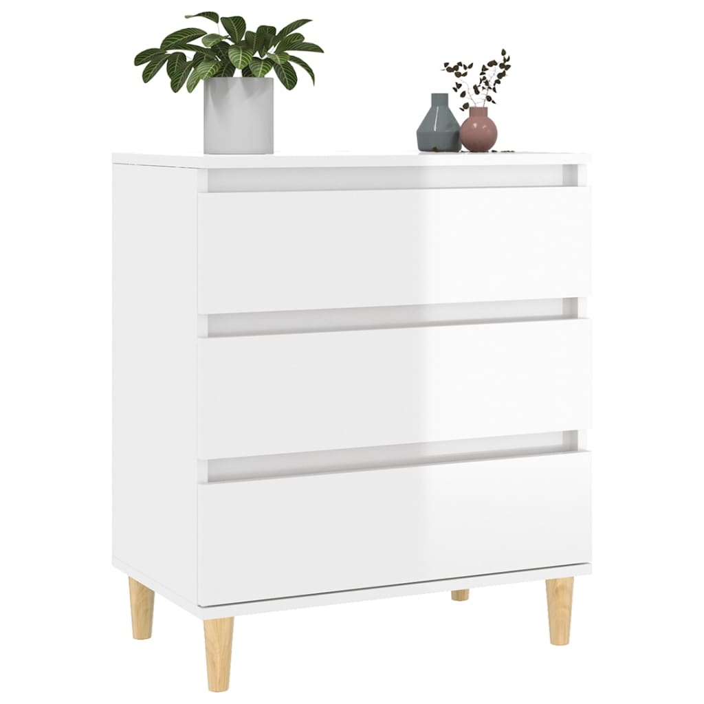 Dressoir 60x35x70 cm bewerkt hout hoogglans wit is nu te koop bij PeponiXL, paradijselijk wonen!