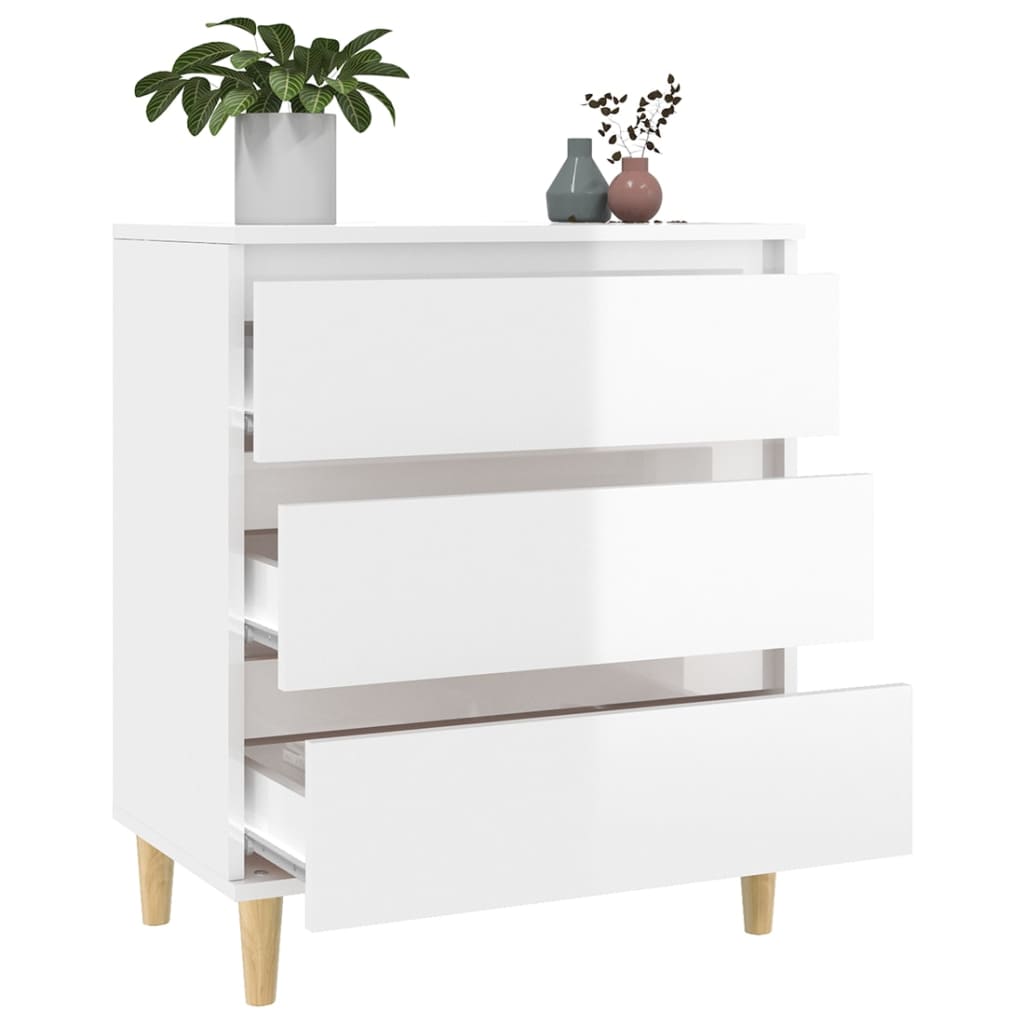 Dressoir 60x35x70 cm bewerkt hout hoogglans wit is nu te koop bij PeponiXL, paradijselijk wonen!