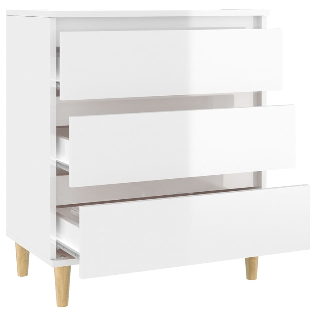 Dressoir 60x35x70 cm bewerkt hout hoogglans wit is nu te koop bij PeponiXL, paradijselijk wonen!