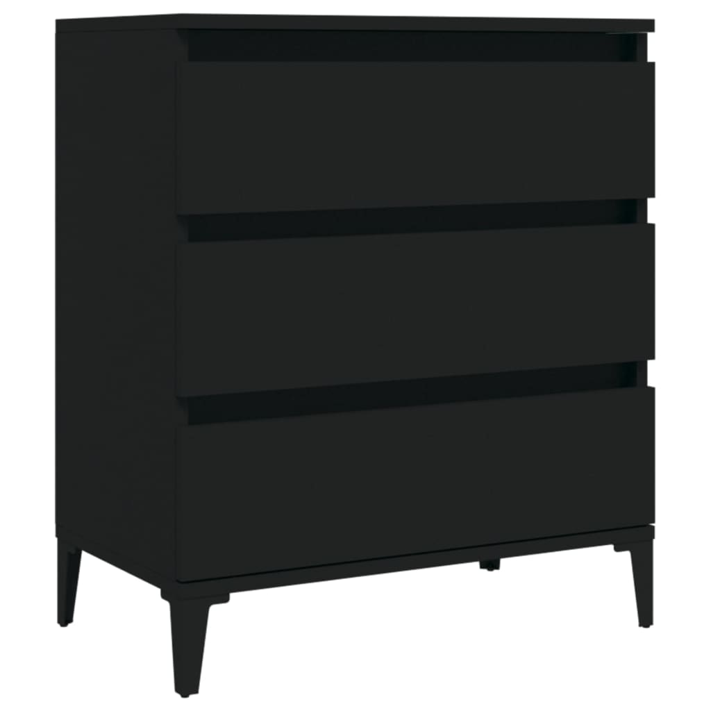 Dressoir 60x35x70 cm bewerkt hout zwart is nu te koop bij PeponiXL, paradijselijk wonen!