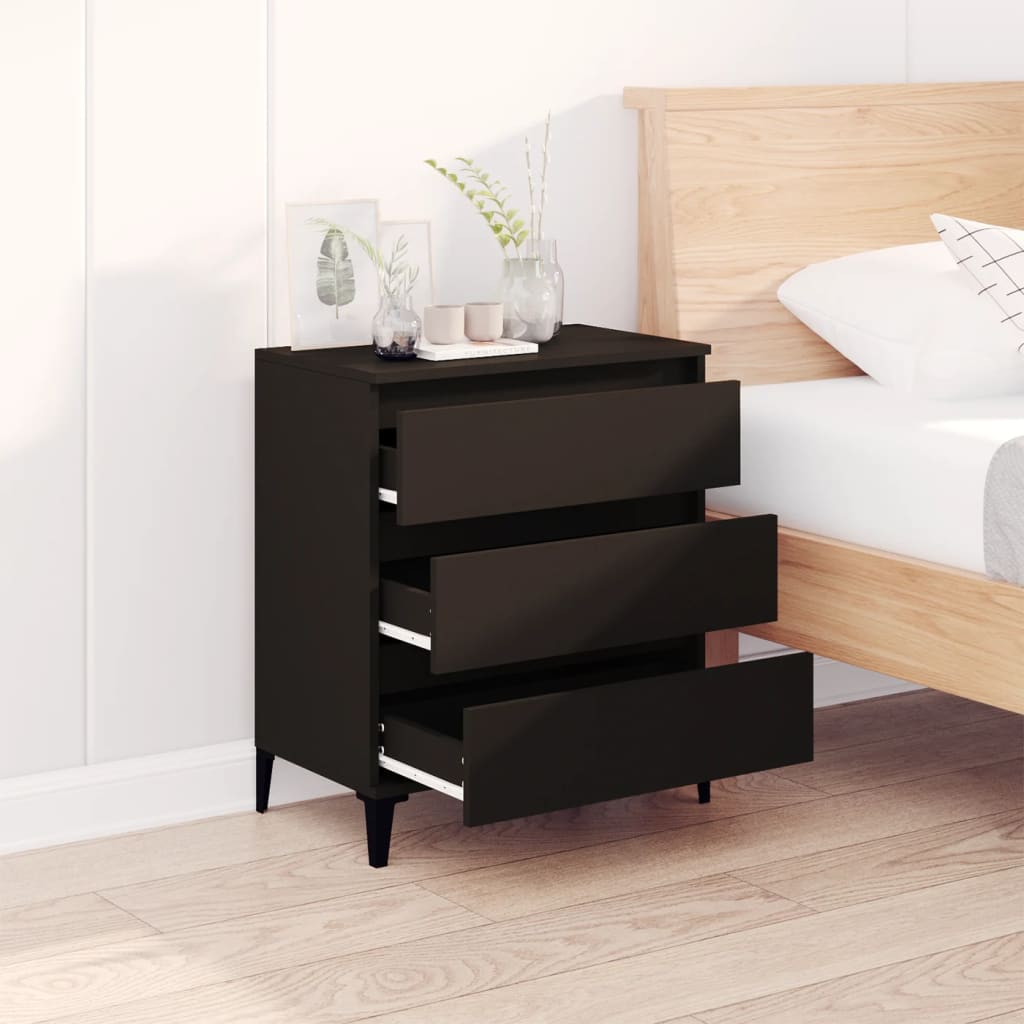 Dressoir 60x35x70 cm bewerkt hout zwart is nu te koop bij PeponiXL, paradijselijk wonen!