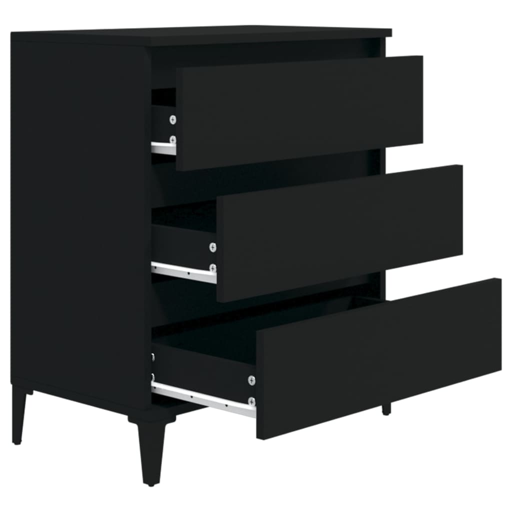 Dressoir 60x35x70 cm bewerkt hout zwart is nu te koop bij PeponiXL, paradijselijk wonen!