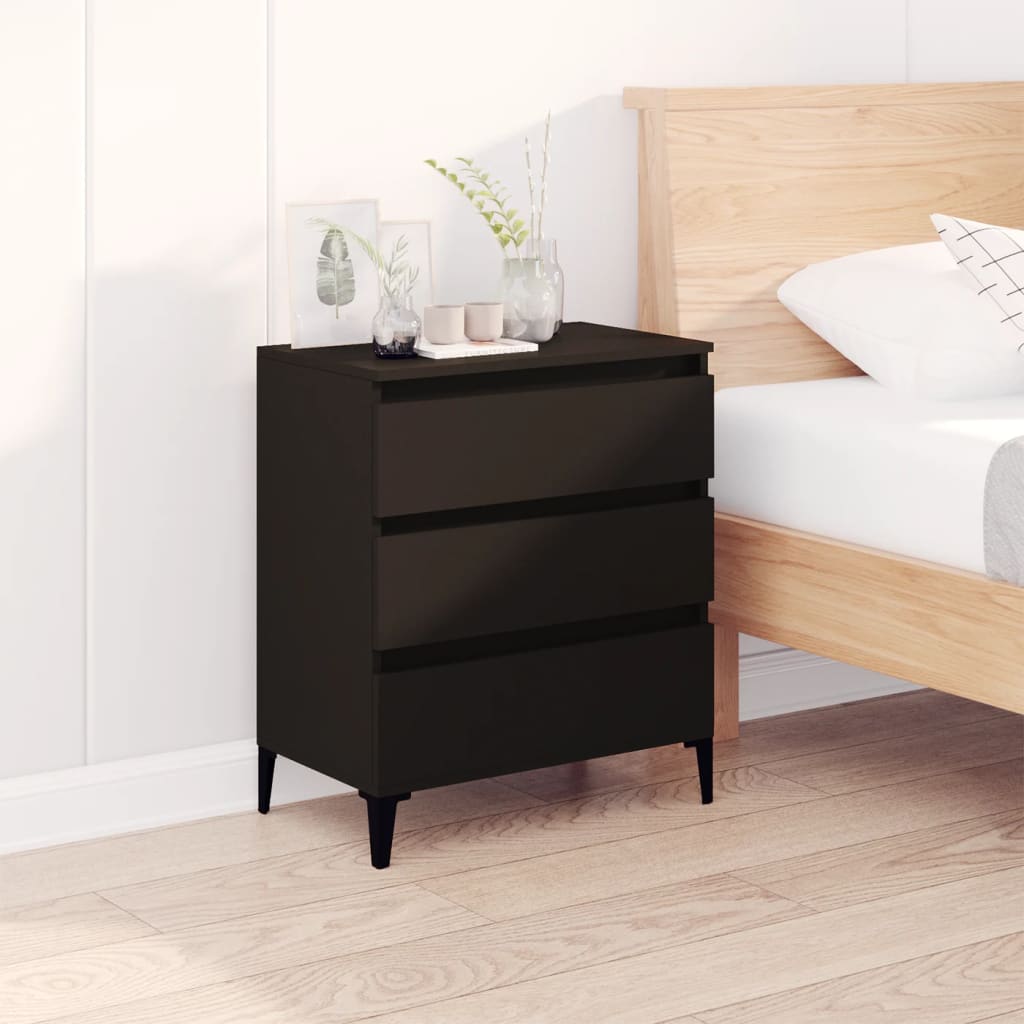Dressoir 60x35x70 cm bewerkt hout zwart is nu te koop bij PeponiXL, paradijselijk wonen!
