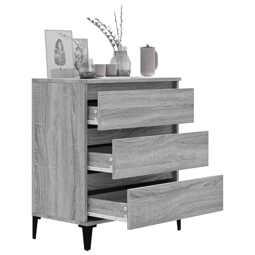 Dressoir 60x35x70 cm bewerkt hout grijs sonoma eikenkleurig is nu te koop bij PeponiXL, paradijselijk wonen!