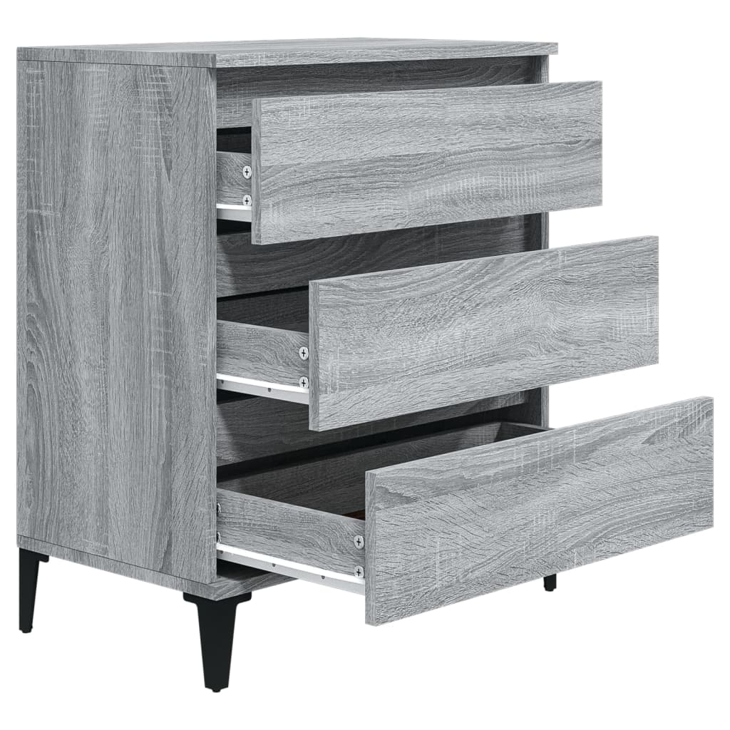Dressoir 60x35x70 cm bewerkt hout grijs sonoma eikenkleurig is nu te koop bij PeponiXL, paradijselijk wonen!