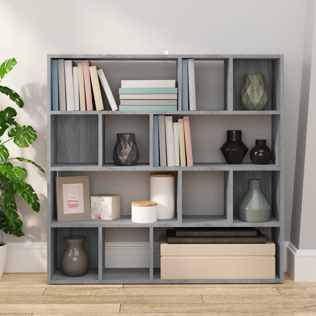 Boekenkast/kamerscherm 105x24x102 cm grijs sonoma eikenkleurig is nu te koop bij PeponiXL, paradijselijk wonen!