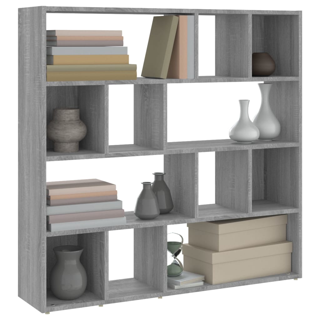 Boekenkast/kamerscherm 105x24x102 cm grijs sonoma eikenkleurig is nu te koop bij PeponiXL, paradijselijk wonen!