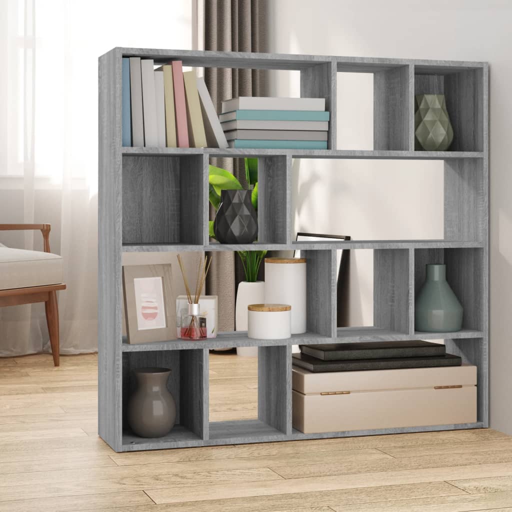 Boekenkast/kamerscherm 105x24x102 cm grijs sonoma eikenkleurig is nu te koop bij PeponiXL, paradijselijk wonen!
