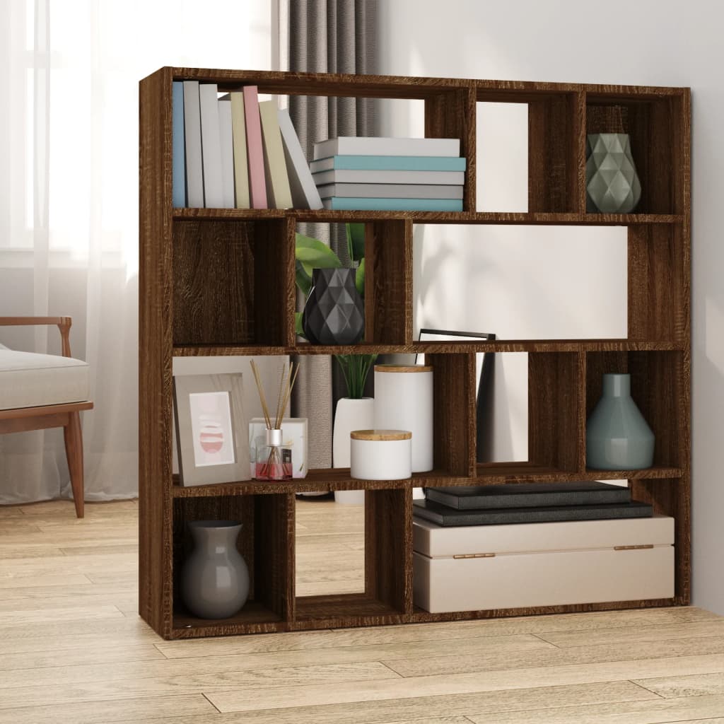Boekenkast/kamerscherm 105x24x102 cm bruin eikenkleur is nu te koop bij PeponiXL, paradijselijk wonen!