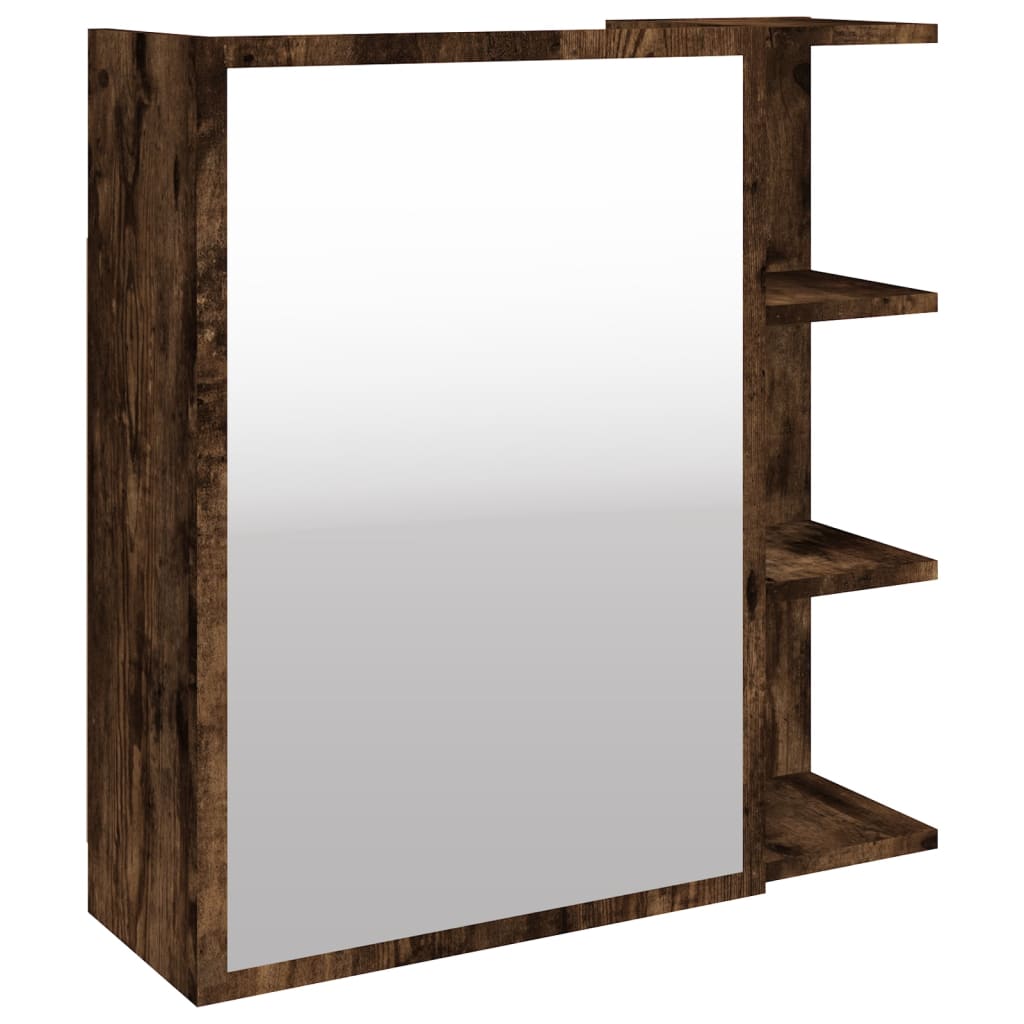 Badkamerspiegelkast 62,5x20,5x64 cm bewerkt hout gerookt eiken is nu te koop bij PeponiXL, paradijselijk wonen!