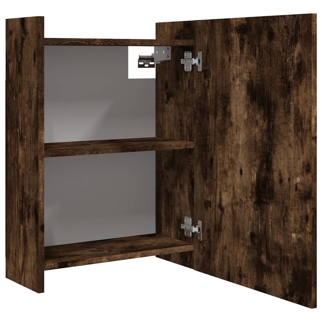 Badkamerspiegelkast 62,5x20,5x64 cm bewerkt hout gerookt eiken is nu te koop bij PeponiXL, paradijselijk wonen!