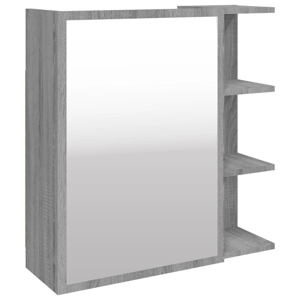 Badkamerspiegelkast 62,5x20,5x64 cm bewerkt hout grijs sonoma is nu te koop bij PeponiXL, paradijselijk wonen!