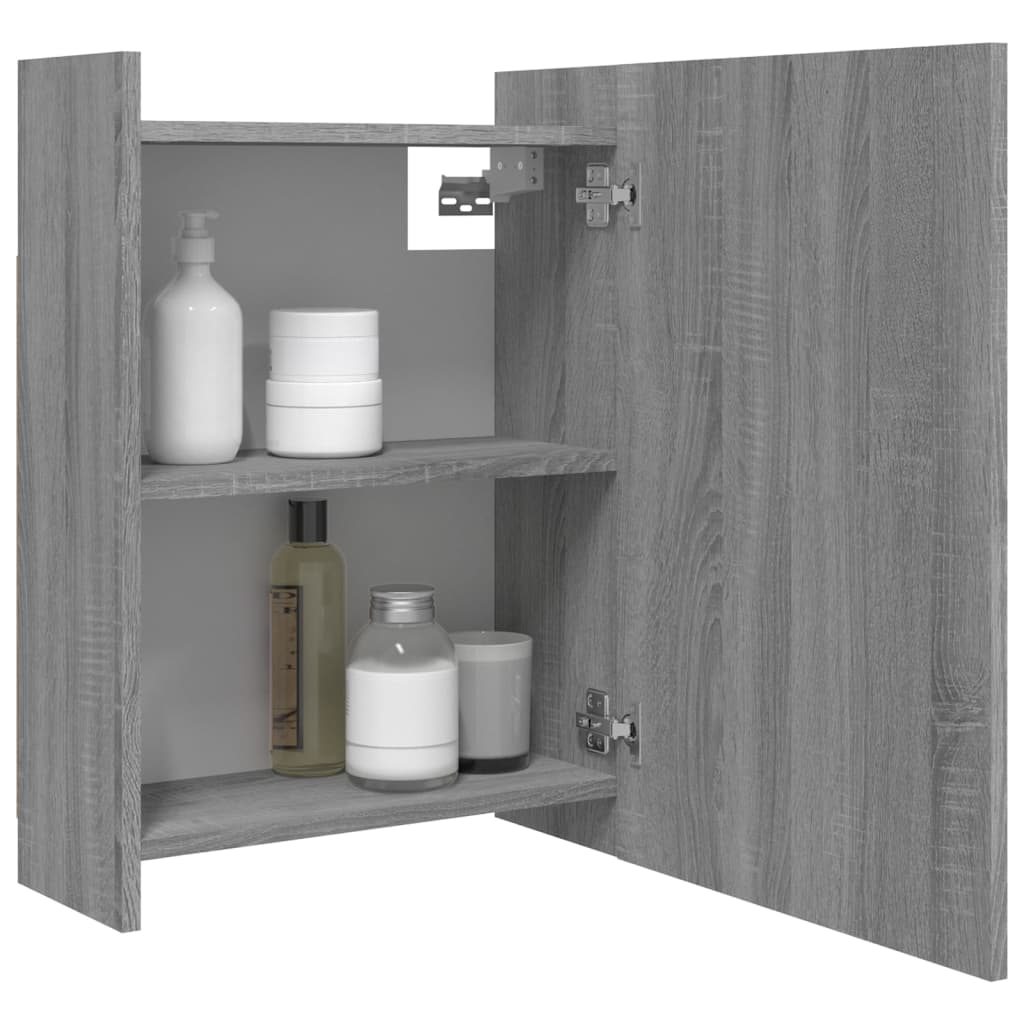 Badkamerspiegelkast 62,5x20,5x64 cm bewerkt hout grijs sonoma is nu te koop bij PeponiXL, paradijselijk wonen!