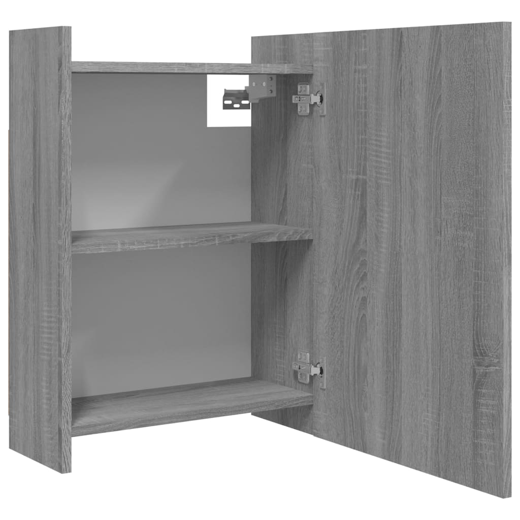 Badkamerspiegelkast 62,5x20,5x64 cm bewerkt hout grijs sonoma is nu te koop bij PeponiXL, paradijselijk wonen!