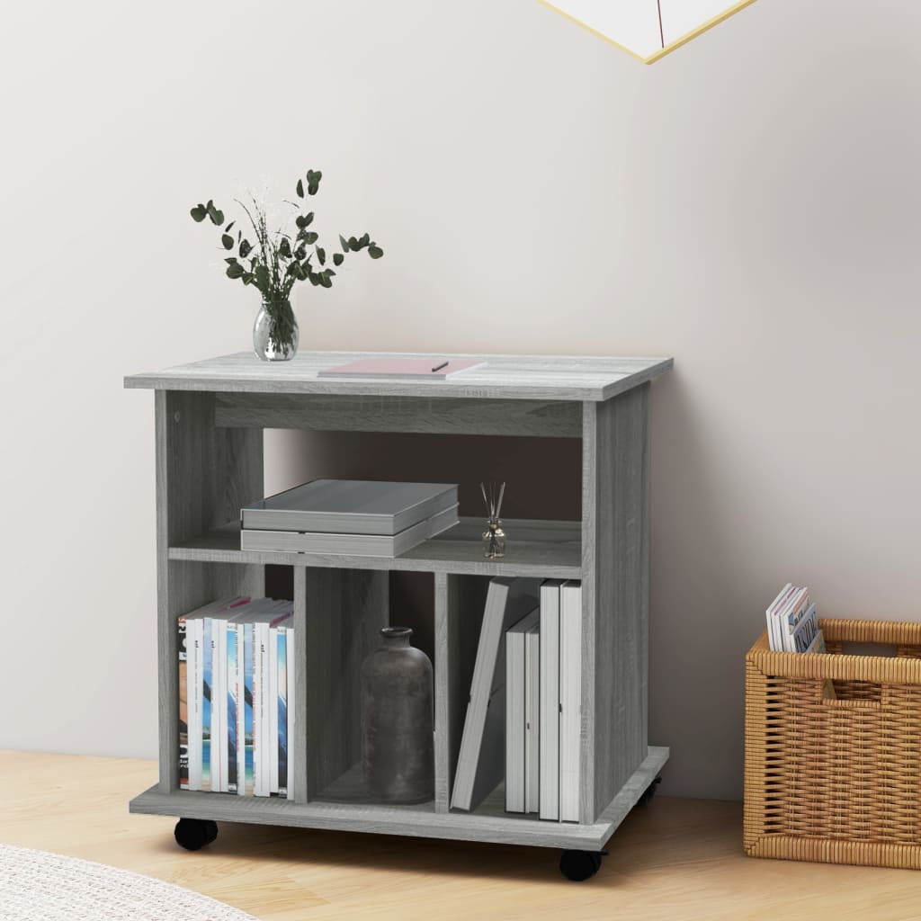 Rolkast 60x45x60 cm bewerkt hout grijs sonoma eiken is nu te koop bij PeponiXL, paradijselijk wonen!