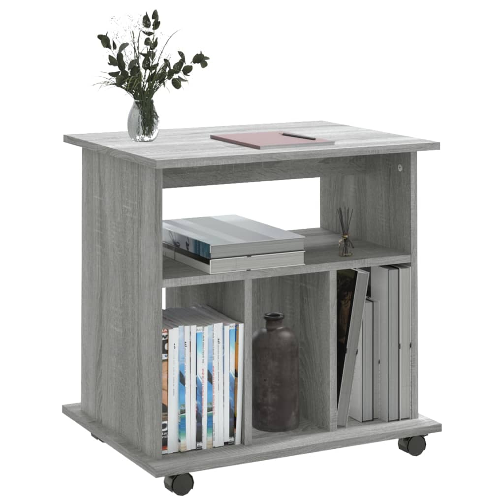 Rolkast 60x45x60 cm bewerkt hout grijs sonoma eiken is nu te koop bij PeponiXL, paradijselijk wonen!