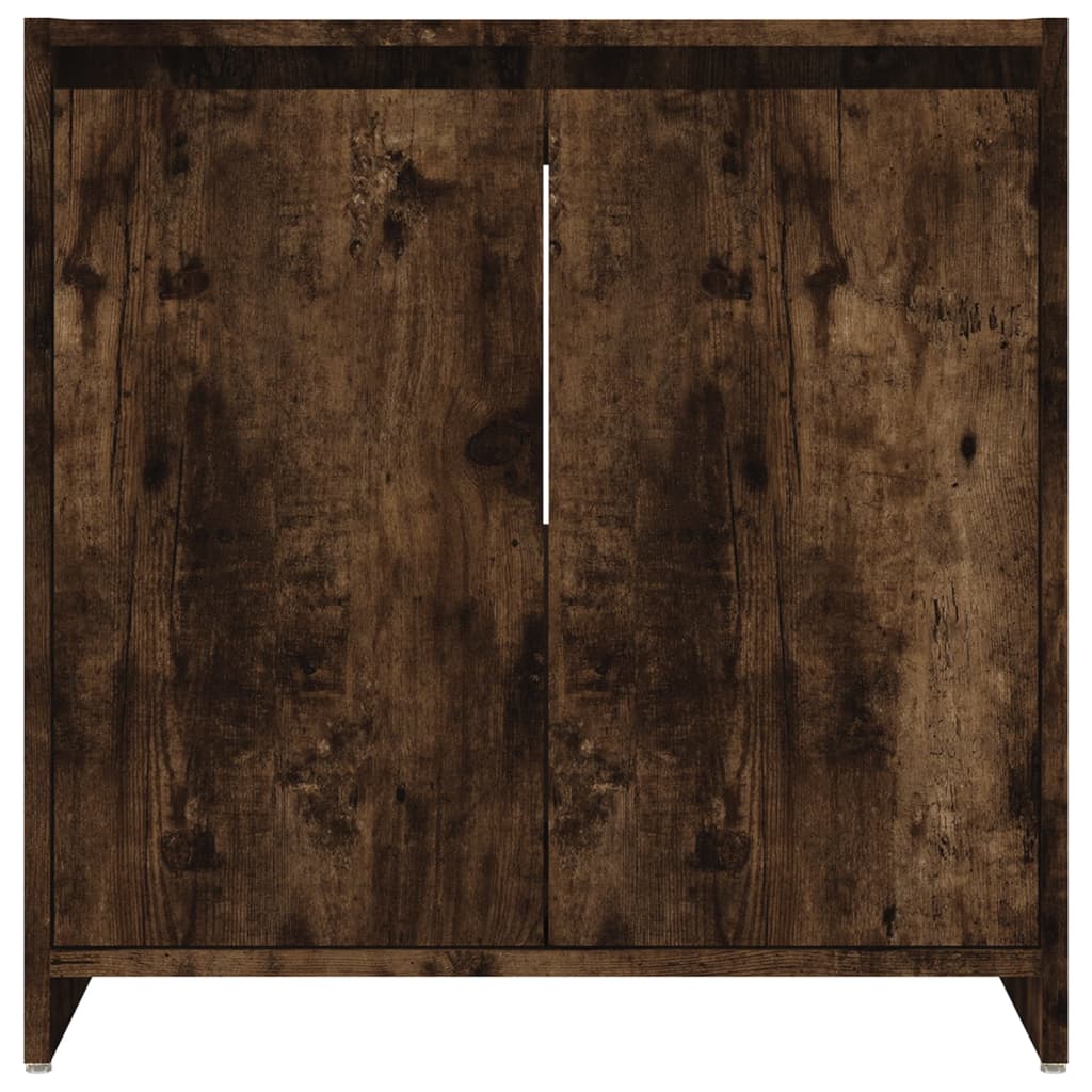 Badkamerkast 60x33x61 cm bewerkt hout gerookt eikenkleurig is nu te koop bij PeponiXL, paradijselijk wonen!