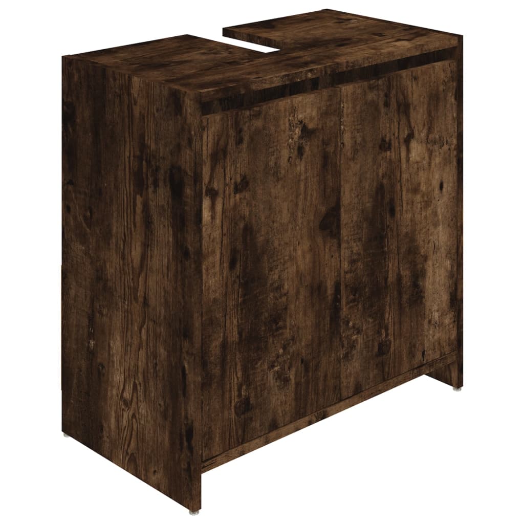 Badkamerkast 60x33x61 cm bewerkt hout gerookt eikenkleurig is nu te koop bij PeponiXL, paradijselijk wonen!