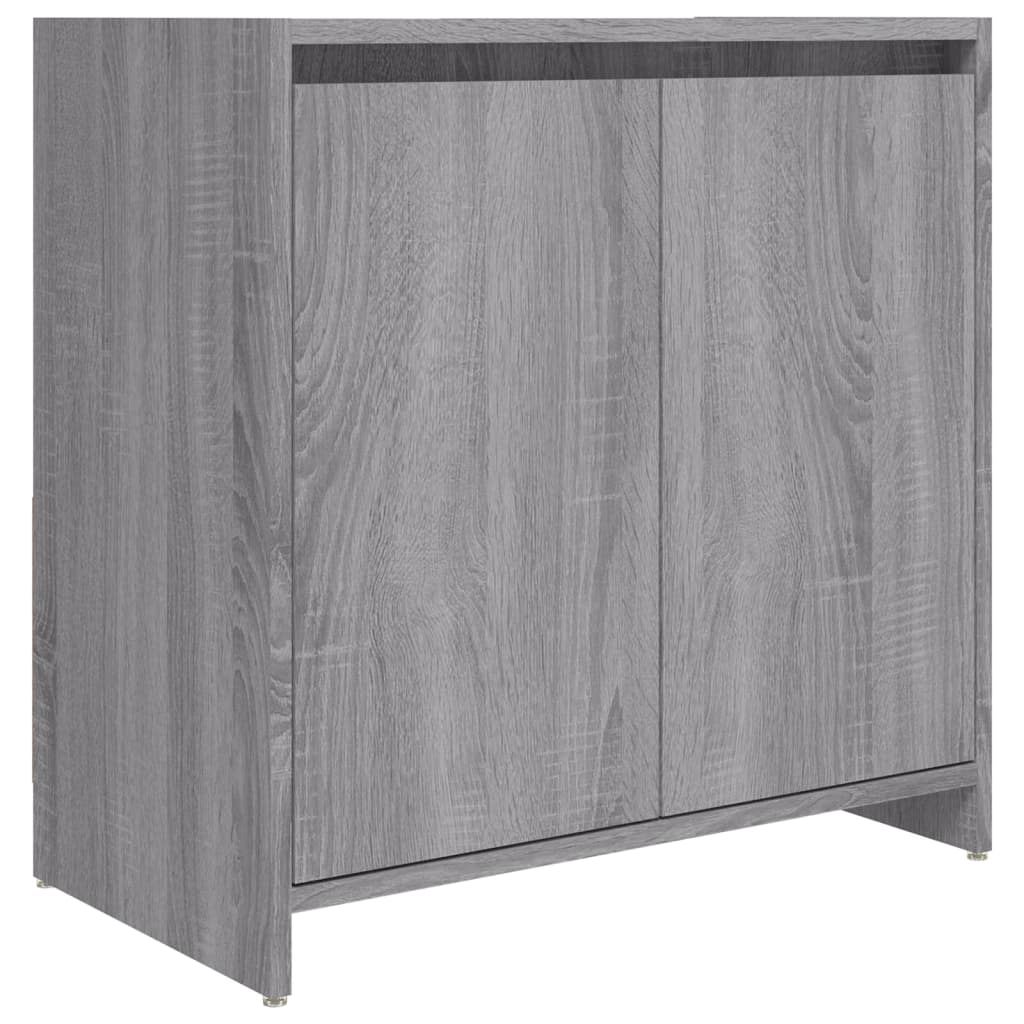 Badkamerkast 60x33x61 cm bewerkt hout grijs sonoma eikenkleurig is nu te koop bij PeponiXL, paradijselijk wonen!