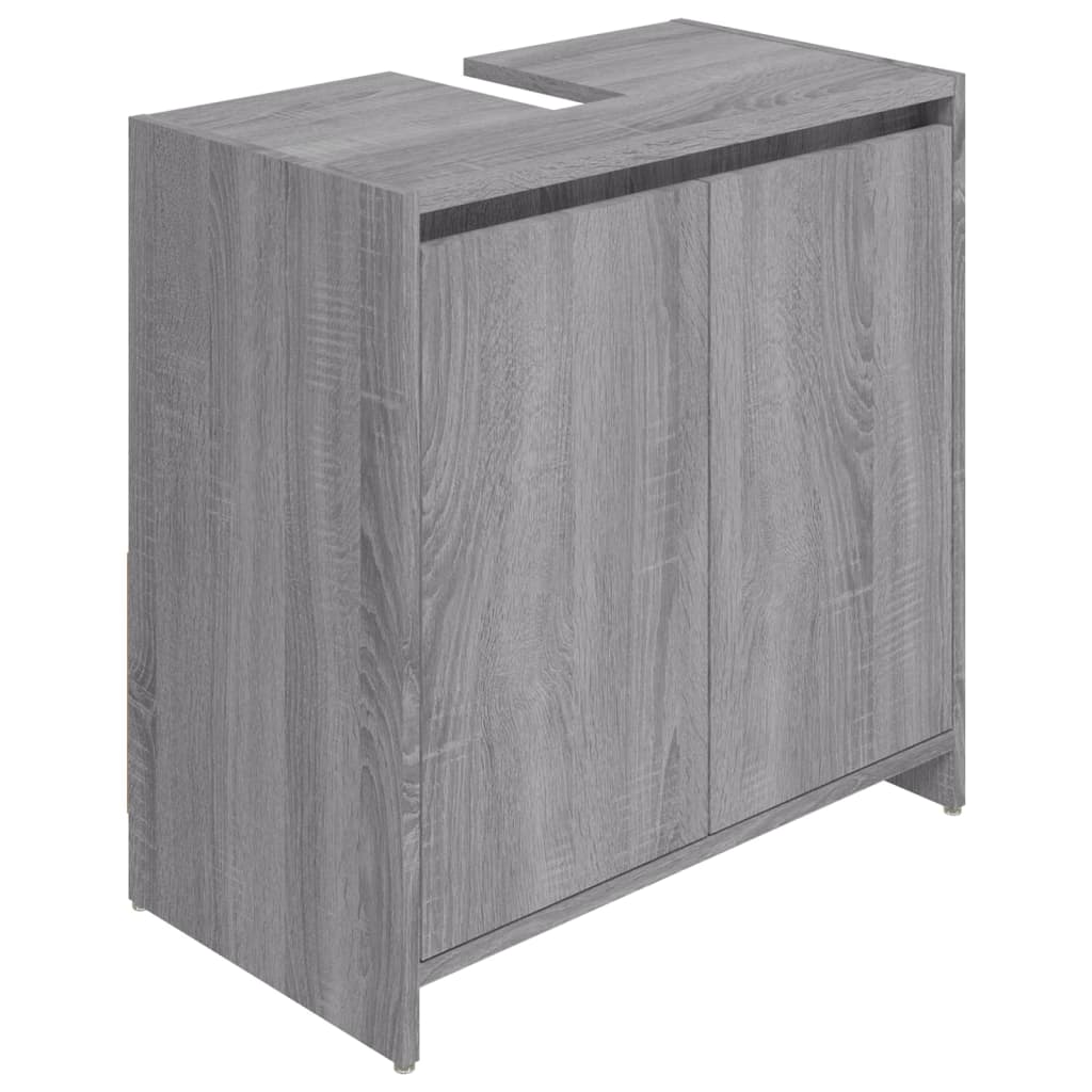 Badkamerkast 60x33x61 cm bewerkt hout grijs sonoma eikenkleurig is nu te koop bij PeponiXL, paradijselijk wonen!