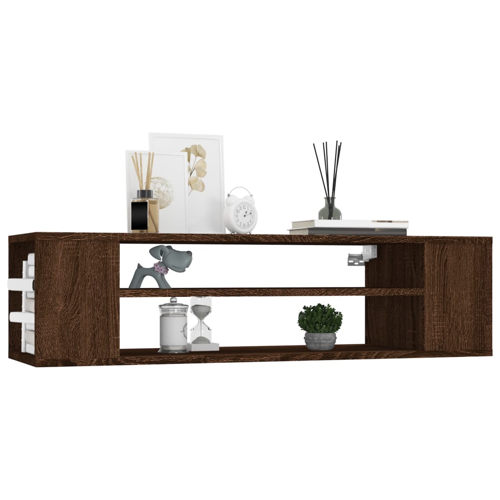 Tv-hangmeubel 100x30x26,5 cm bewerkt hout bruin eikenkleur is nu te koop bij PeponiXL, paradijselijk wonen!