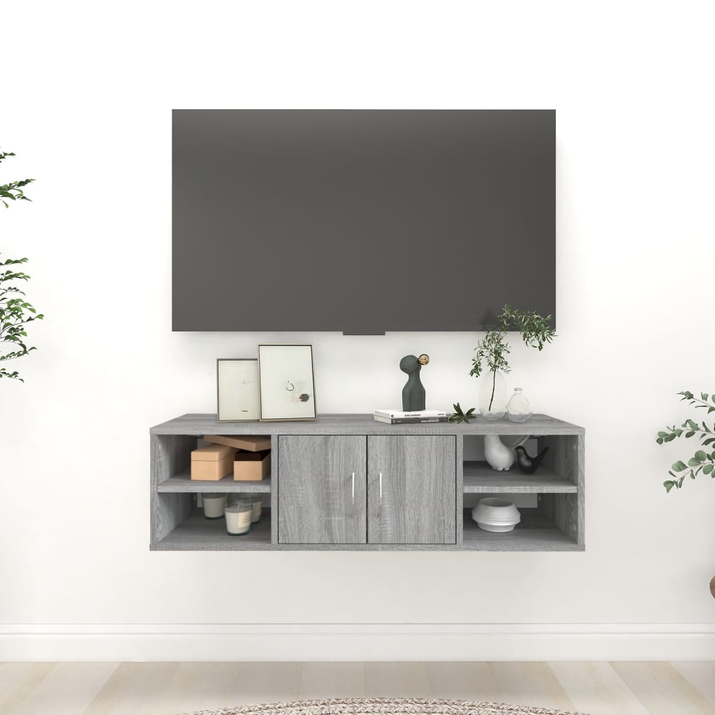 Wandschap 102x30x29 cm bewerkt hout grijs sonoma eikenkleurig is nu te koop bij PeponiXL, paradijselijk wonen!