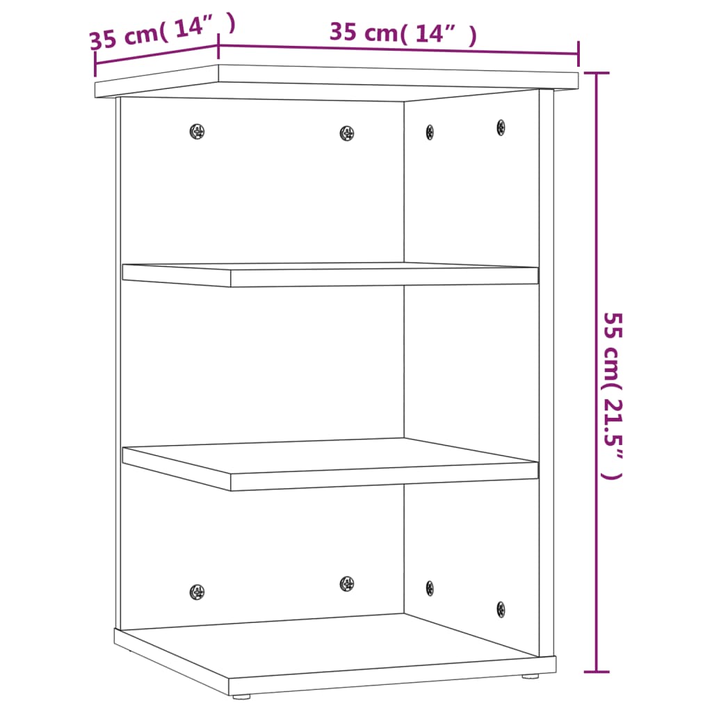 Bijzetkast 35x35x55 cm bewerkt hout gerookt eikenkleurig is nu te koop bij PeponiXL, paradijselijk wonen!