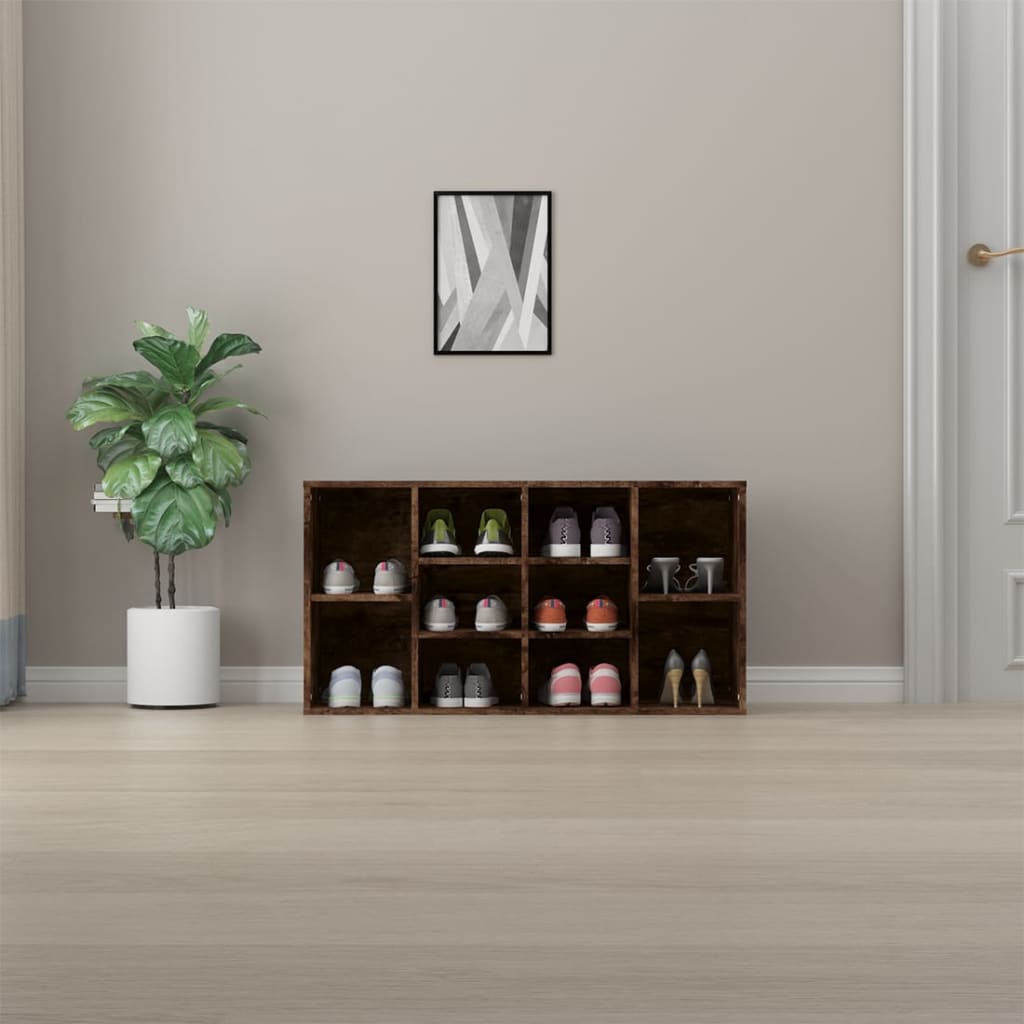 Schoenenbank 103x30x55 cm bewerkt hout gerookt eikenkleurig is nu te koop bij PeponiXL, paradijselijk wonen!