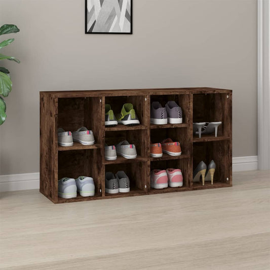 Schoenenbank 103x30x55 cm bewerkt hout gerookt eikenkleurig is nu te koop bij PeponiXL, paradijselijk wonen!