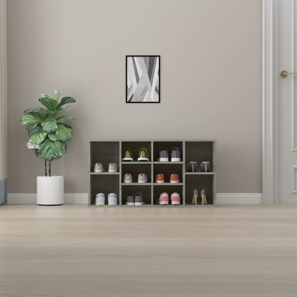 Schoenenbank 103x30x55 cm bewerkt hout grijs sonoma eiken is nu te koop bij PeponiXL, paradijselijk wonen!