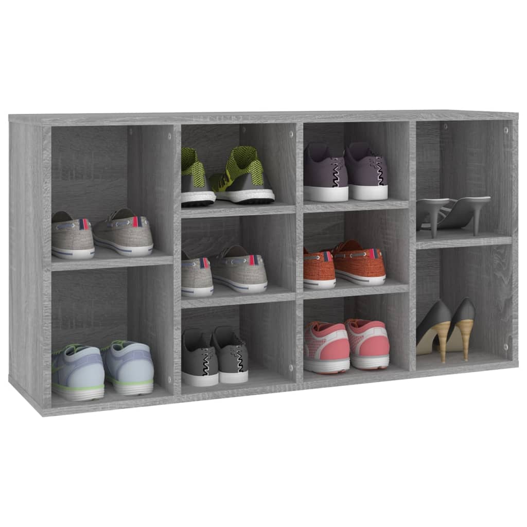 Schoenenbank 103x30x55 cm bewerkt hout grijs sonoma eiken is nu te koop bij PeponiXL, paradijselijk wonen!
