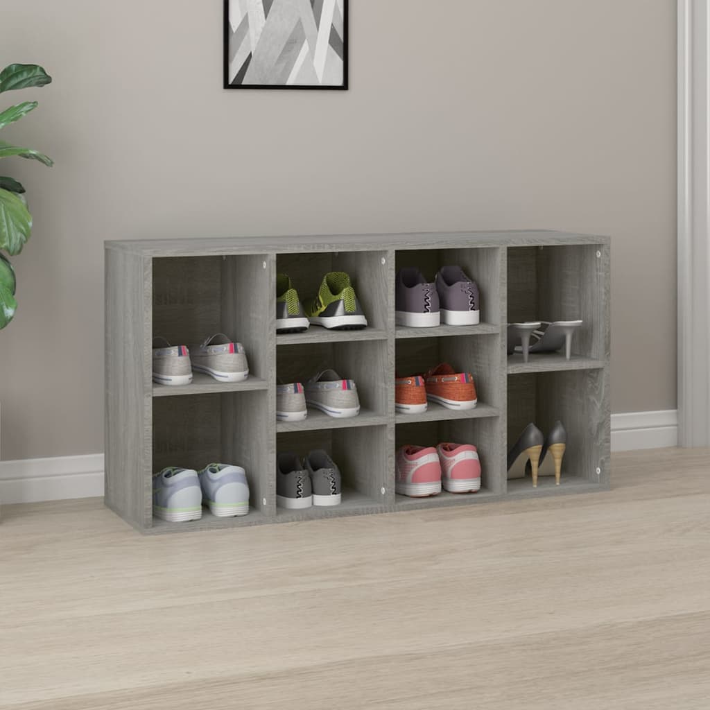 Schoenenbank 103x30x55 cm bewerkt hout grijs sonoma eiken is nu te koop bij PeponiXL, paradijselijk wonen!
