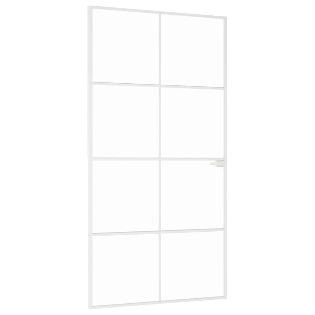 Binnendeur 102x201,5 cm gehard glas en aluminium smal wit is nu te koop bij PeponiXL, paradijselijk wonen!