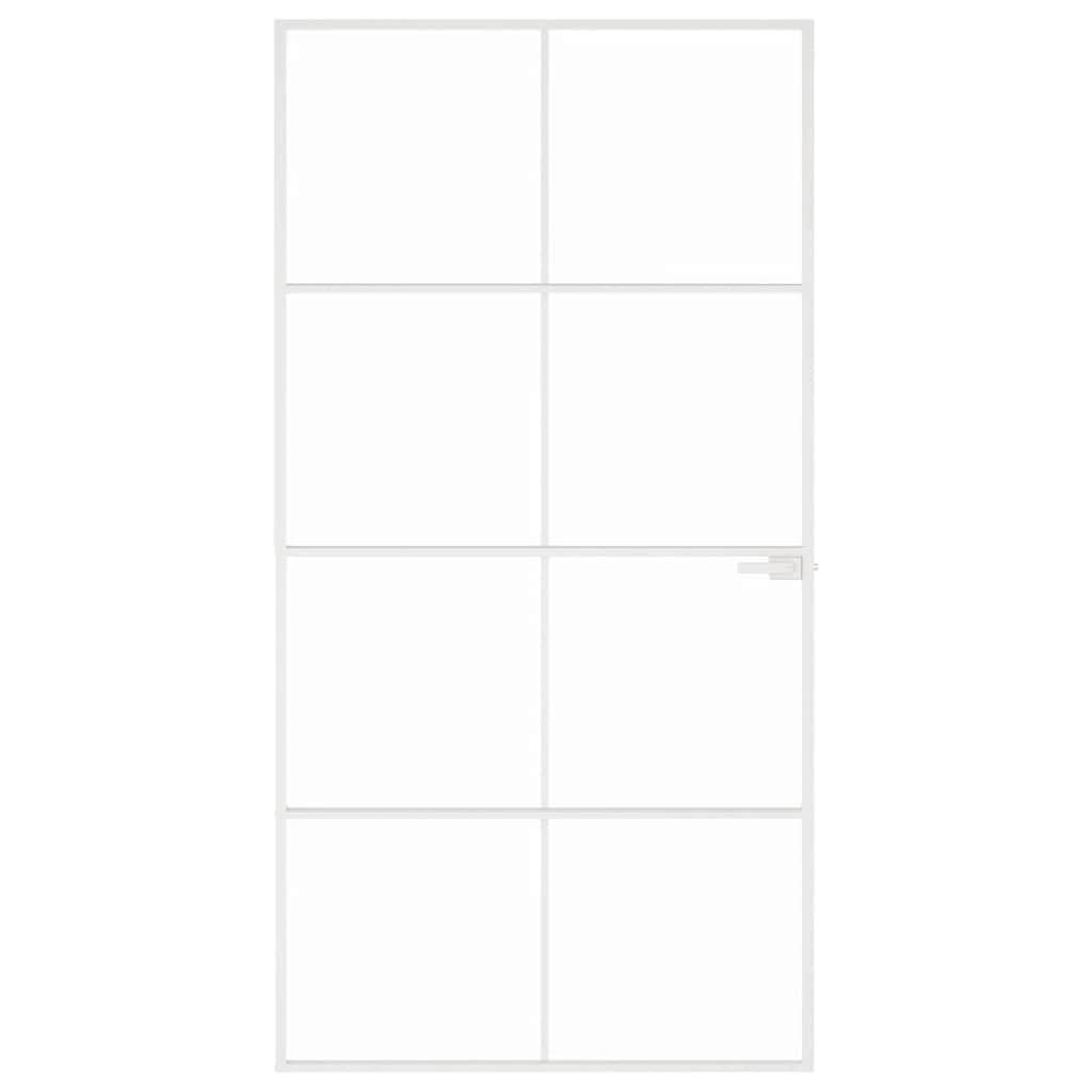 Binnendeur 102x201,5 cm gehard glas en aluminium smal wit is nu te koop bij PeponiXL, paradijselijk wonen!