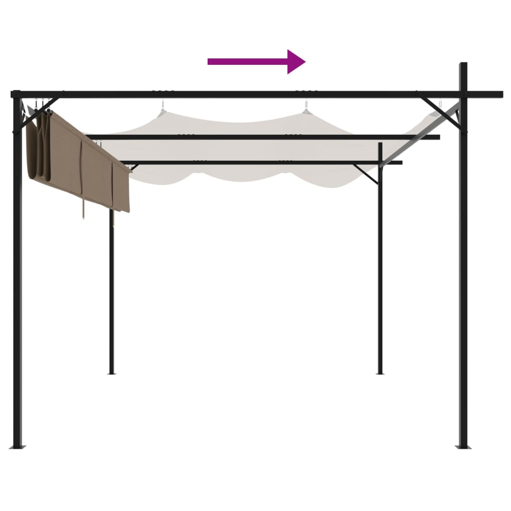 Pergola met uitschuifbaar dak 295x292x230 taupe is nu te koop bij PeponiXL, paradijselijk wonen!