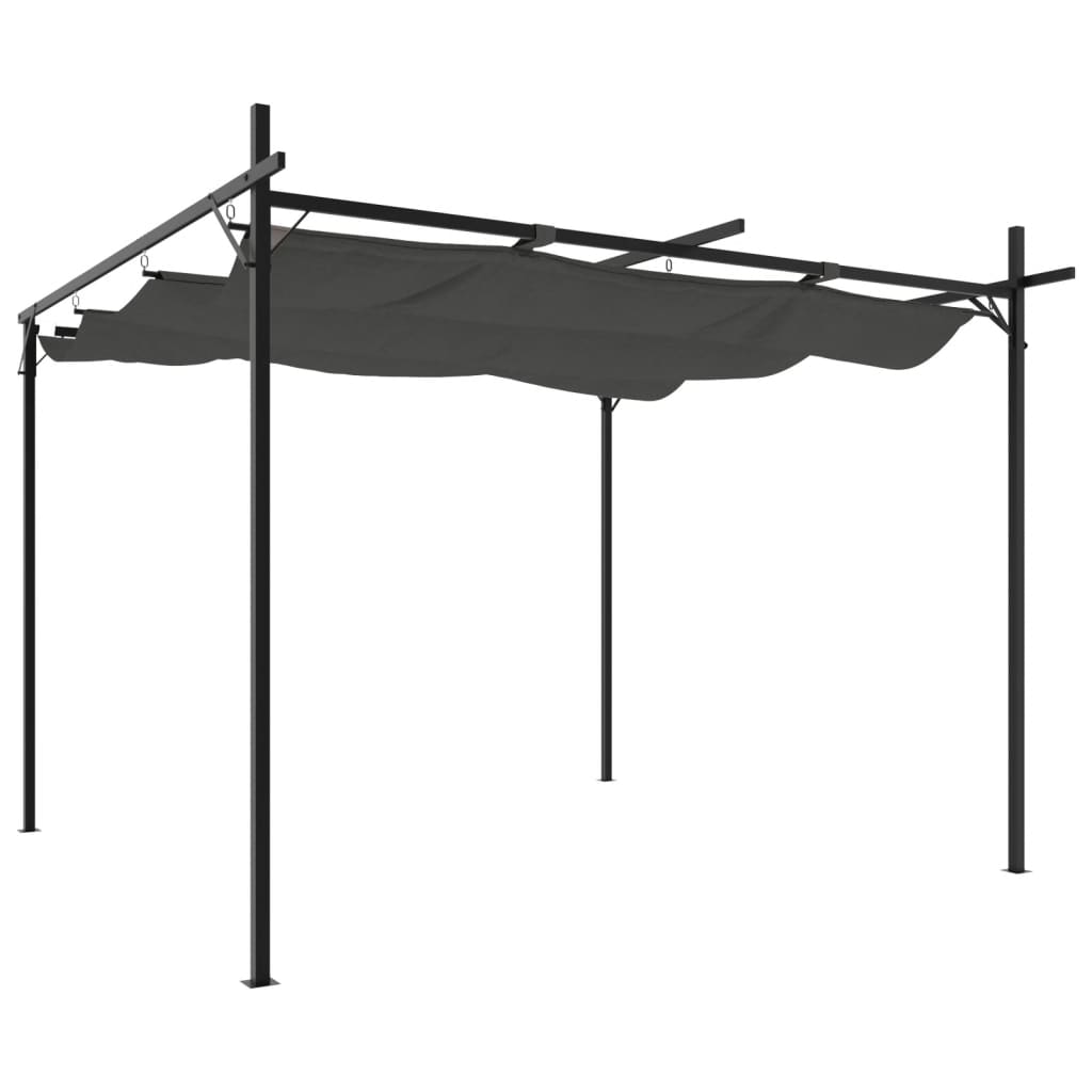Pergola met uitschuifbaar dak 295x292x230 antracietkleurig is nu te koop bij PeponiXL, paradijselijk wonen!