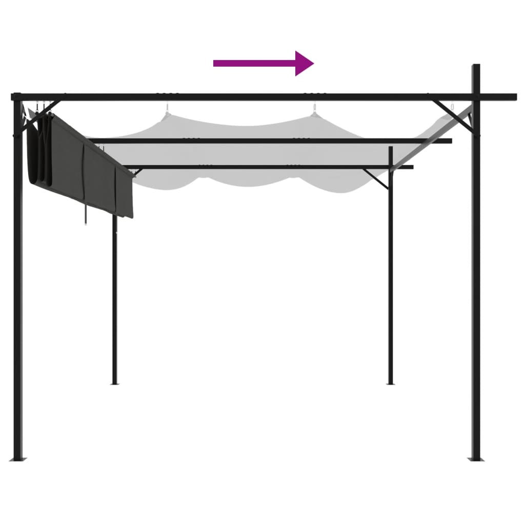 Pergola met uitschuifbaar dak 295x292x230 antracietkleurig is nu te koop bij PeponiXL, paradijselijk wonen!